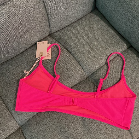 Good American Womens Deep Scoop Knockout Pink Bikini Swim Top Sz.XL - Picture 6 of 7